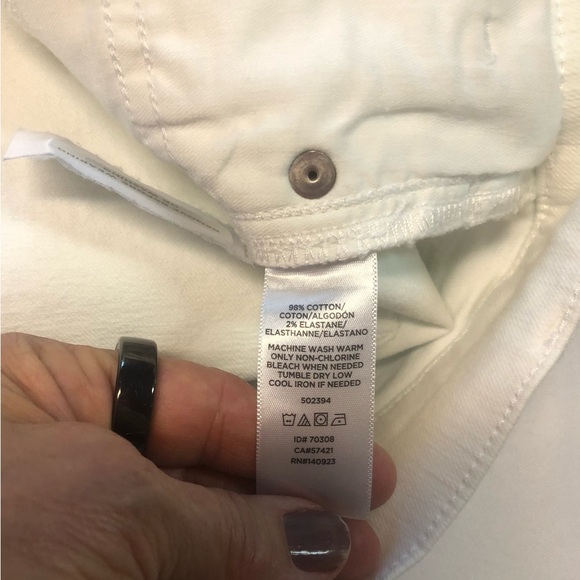 Loft Skinny White Denim Skinny Jeans Slim Pockets Button Trim - Picture 6 of 8